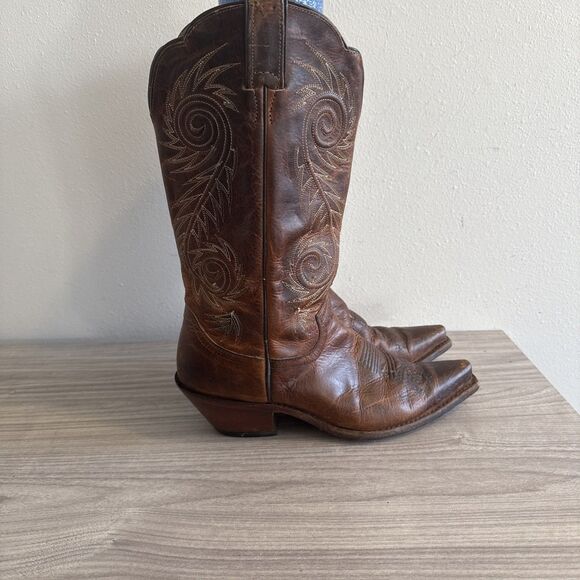 Justin L4332 Women’s Size 10 B Western Cowboy Damiana Leather Snipped Toe Boots - Picture 1 of 13